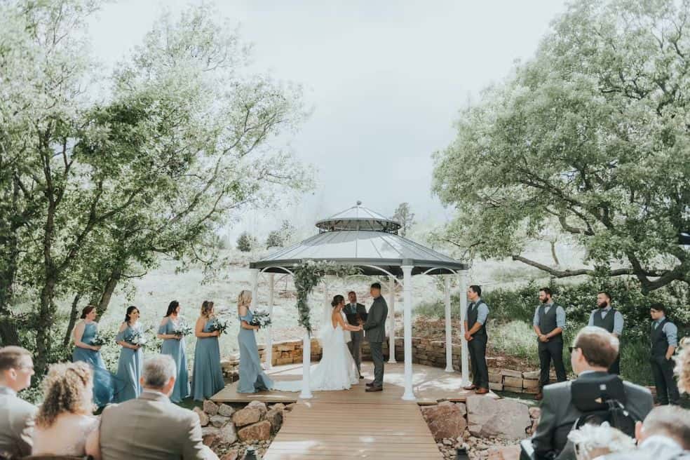 outdoor gazebo ceremony at Creekside Event Center