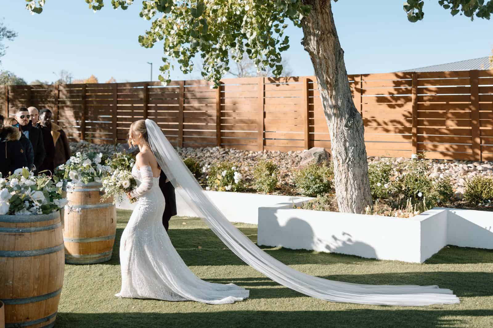 brittany's gorgeous veil at our all inclusive wedding venues in colorado